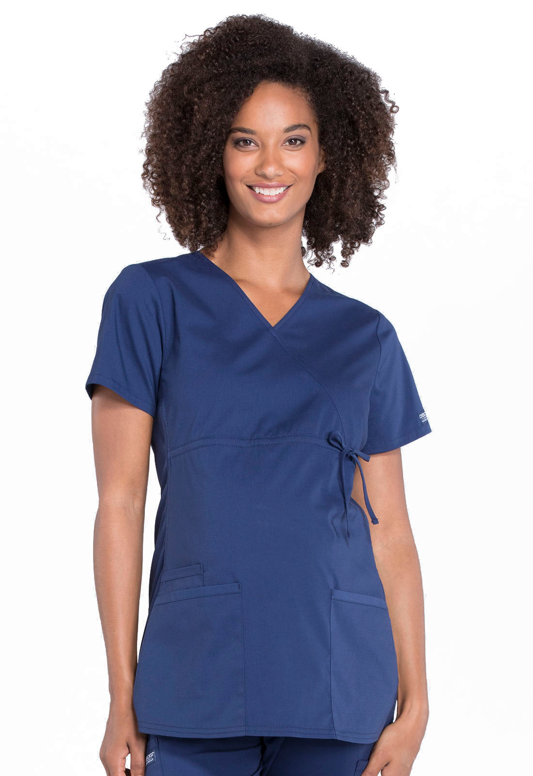 Cherokee Workwear Professionals Maternity Mock Wrap Scrub Tops